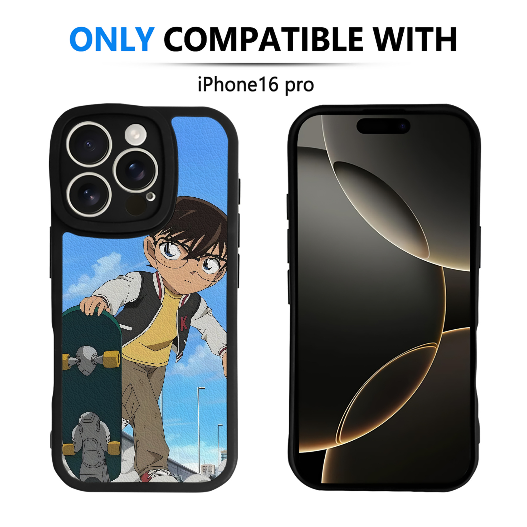 （画像用） 名探偵コナン Detective Conan 【iPhone 16シリーズ対応】シリコンスマホケース（レザー調） 材質：シリコン